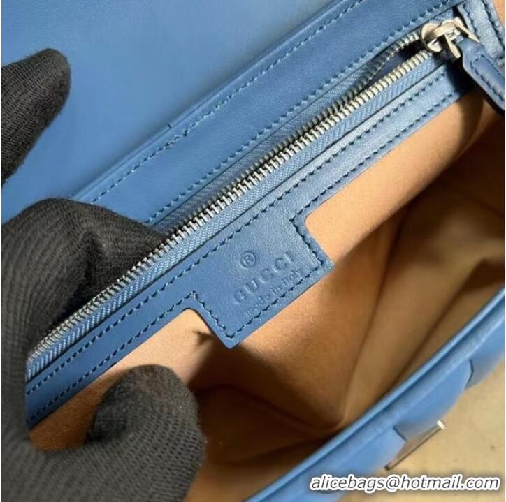 Buy Fashionable Gucci GG Marmont small shoulder bag 443497 Blue