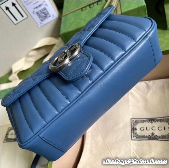 Buy Fashionable Gucci GG Marmont small shoulder bag 443497 Blue