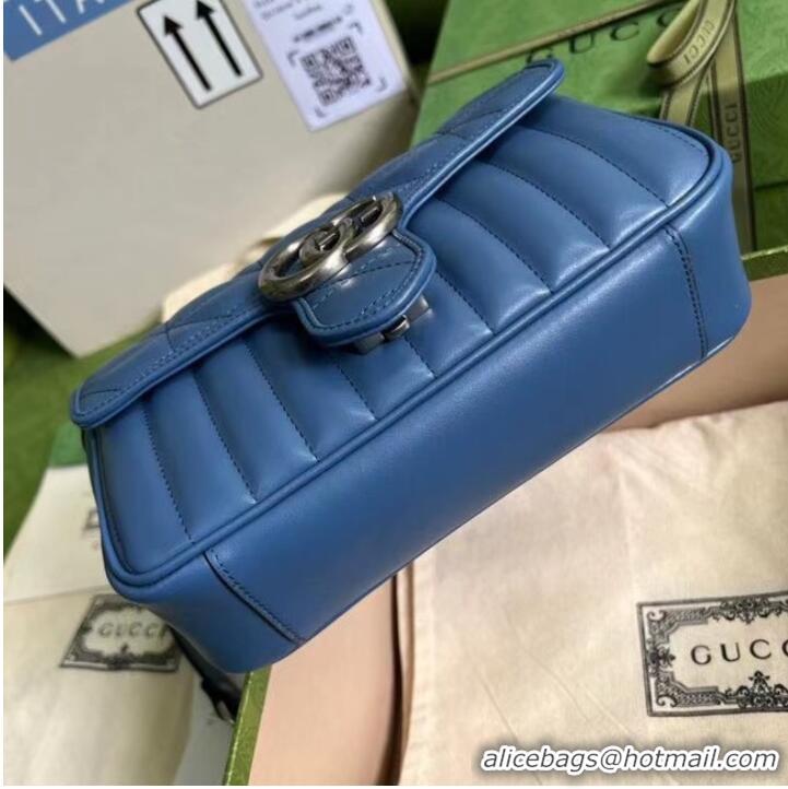 Famous Brand Gucci GG Marmont matelasse mini bag 446744 blue