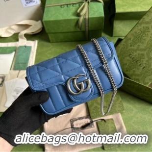 Buy Promotional Gucci GG Marmont super mini bag 476433 blue