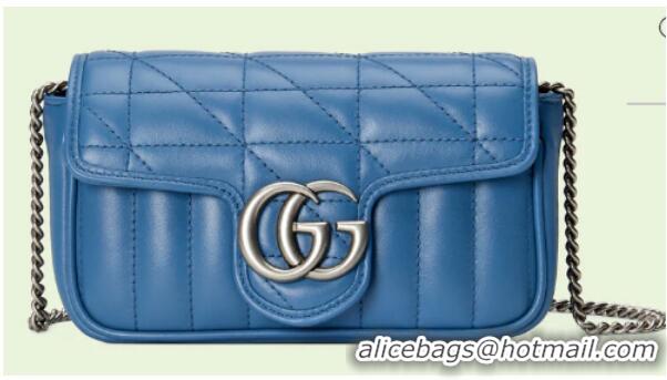 Buy Promotional Gucci GG Marmont super mini bag 476433 blue