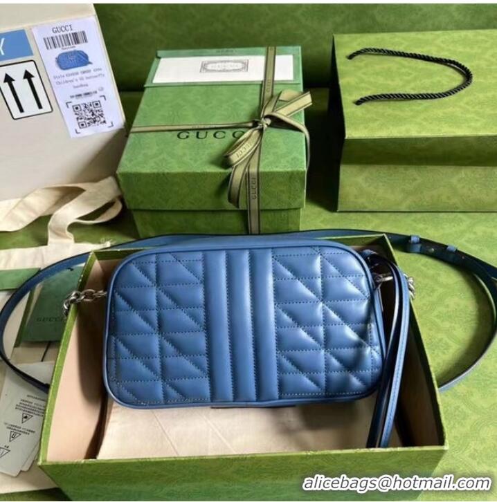 Luxury Classic Gucci matelasse shoulder bag 447632 blue