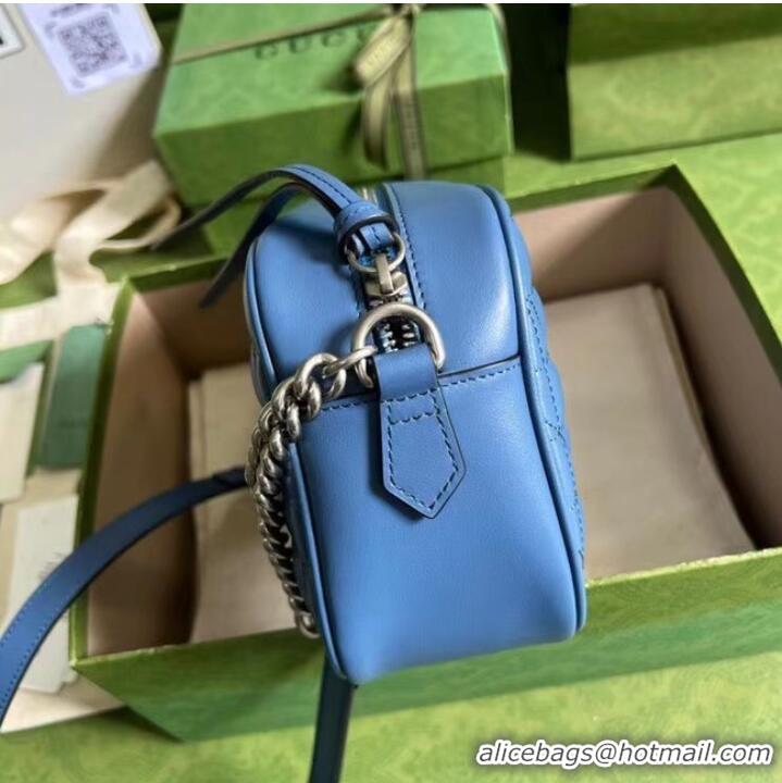 Luxury Classic Gucci matelasse shoulder bag 447632 blue