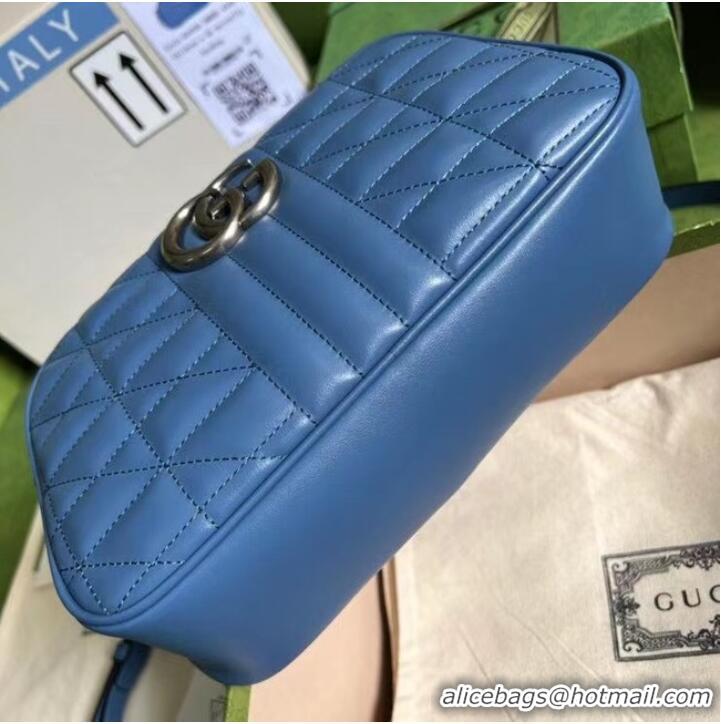 Luxury Classic Gucci matelasse shoulder bag 447632 blue