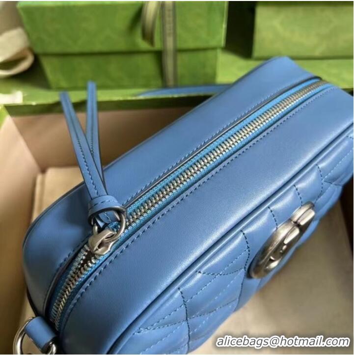 Luxury Classic Gucci matelasse shoulder bag 447632 blue