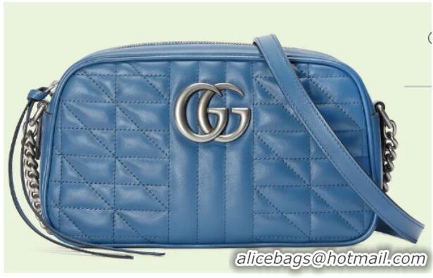 Luxury Classic Gucci matelasse shoulder bag 447632 blue