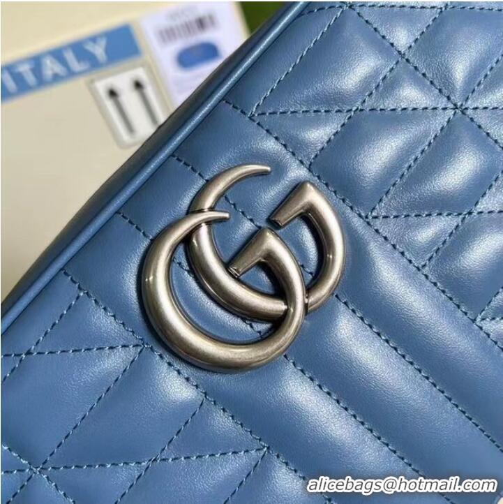 Luxury Classic Gucci matelasse shoulder bag 447632 blue