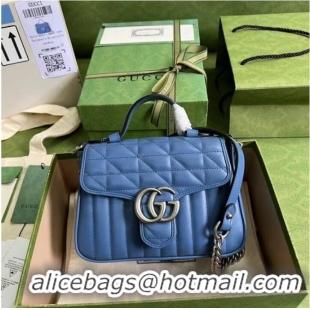 Reasonable Price Gucci GG Marmont small shoulder bag 583571 blue