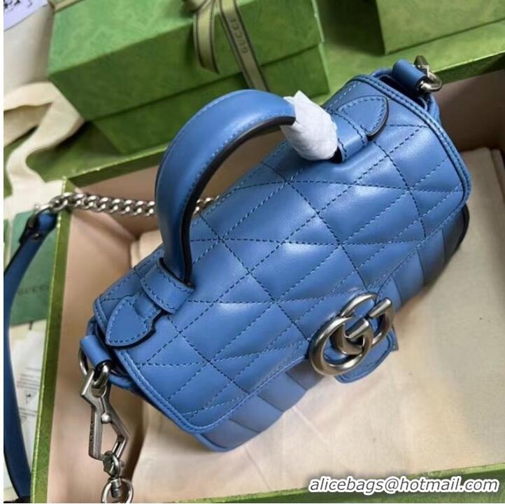 Reasonable Price Gucci GG Marmont small shoulder bag 583571 blue