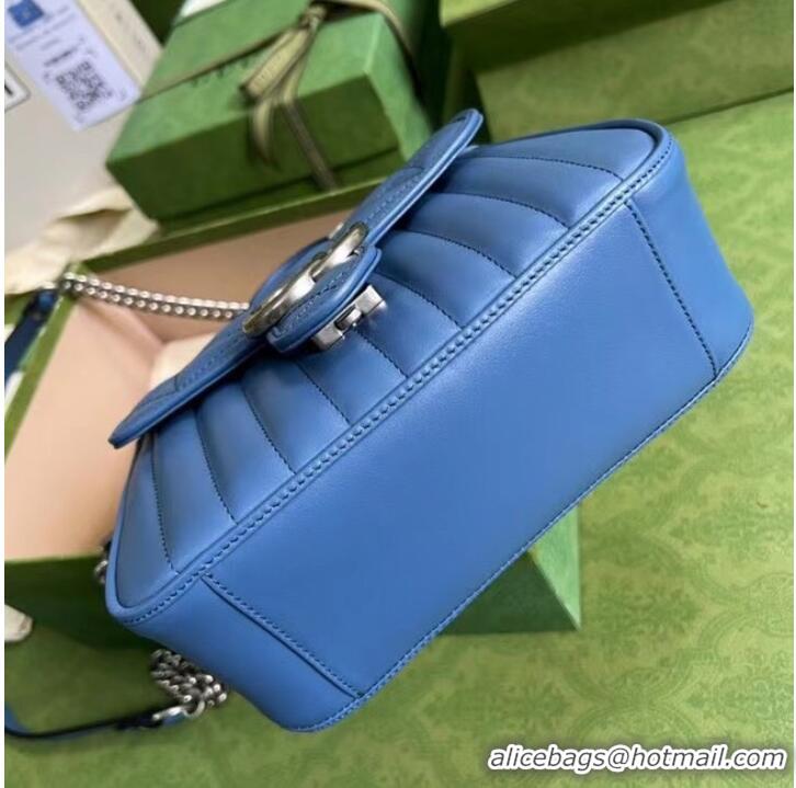 Reasonable Price Gucci GG Marmont small shoulder bag 583571 blue