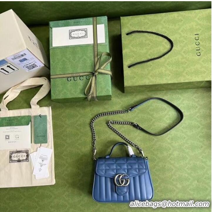 Reasonable Price Gucci GG Marmont small shoulder bag 583571 blue