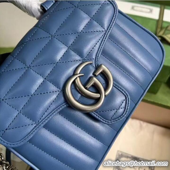 Reasonable Price Gucci GG Marmont small shoulder bag 583571 blue