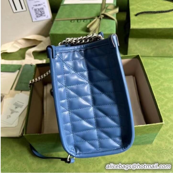 Buy Stylish Gucci small leather shoulder bag 681483 blue