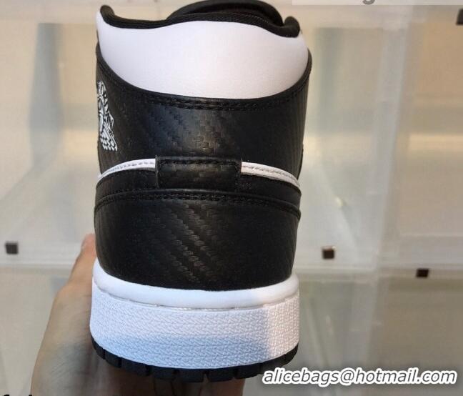 Classic Hot Nike Air Jordan AJ1 Patent Leather Mid-top Sneakers Black/White 112379