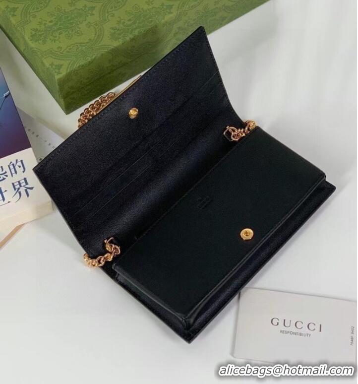 Discount Gucci GG wallet with chain 676155 black