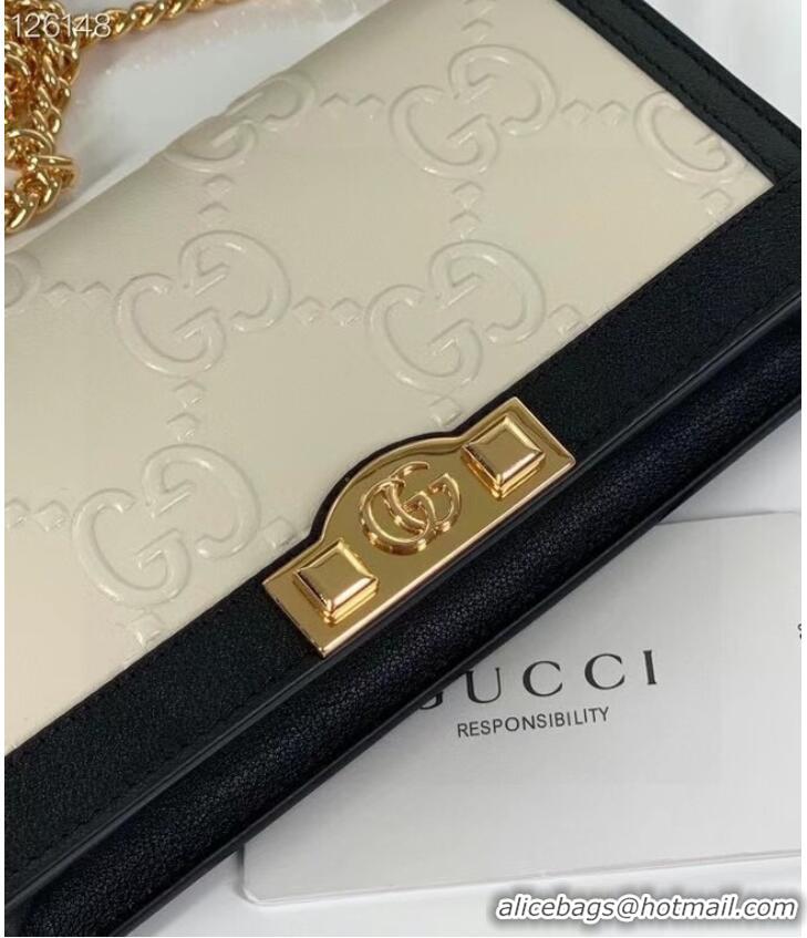 Good Looking Gucci GG wallet with chain 676155 white