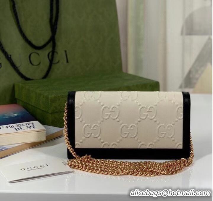 Good Looking Gucci GG wallet with chain 676155 white