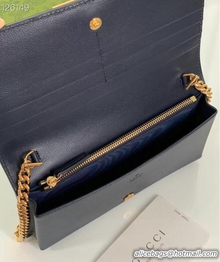 Super Quality Gucci GG wallet with chain 676155 Light blue