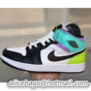 Stylish Nike Air Jordan AJ1 Mid-top Sneakers Multicolor 112381