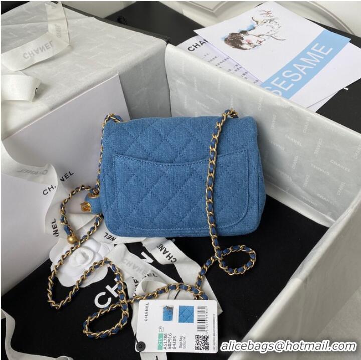 Promotional Chanel Flap denim Shoulder Bag AS1115 blue