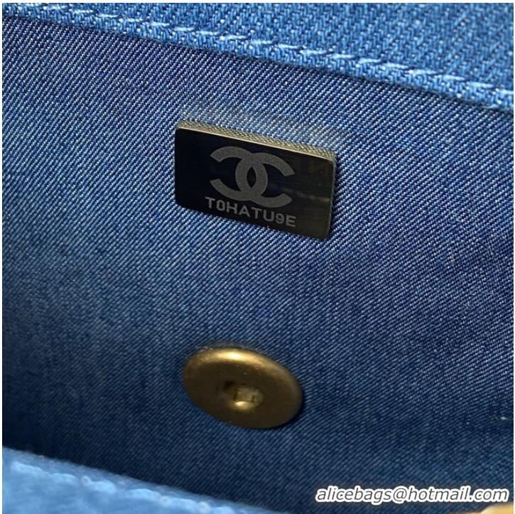 Promotional Chanel Flap denim Shoulder Bag AS1115 blue