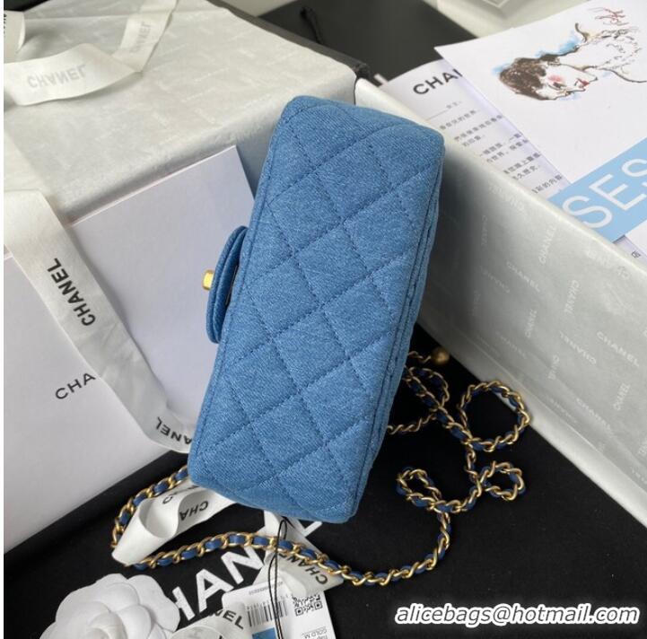 Promotional Chanel Flap denim Shoulder Bag AS1115 blue