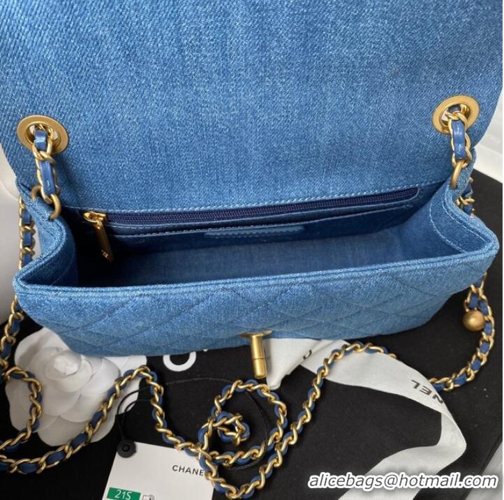 Traditional Specials Chanel Flap denim Shoulder Bag AS1116 Blue