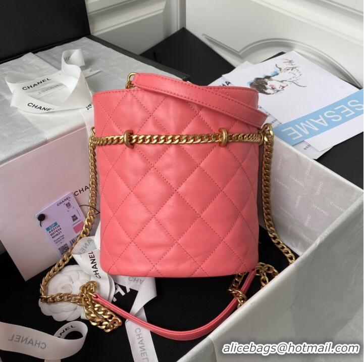 Market Sells Chanel Drawstring Bag & Gold Metal AS3116 pink