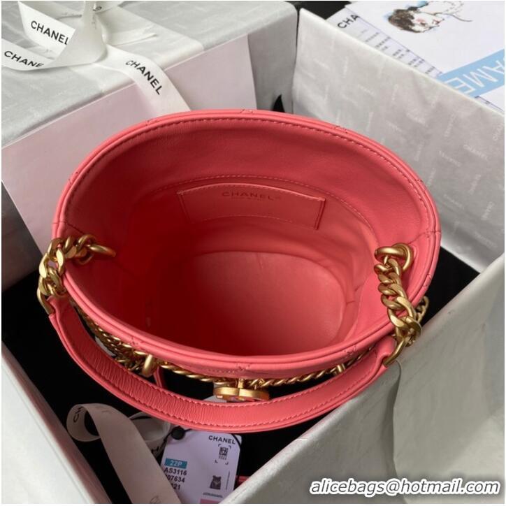 Market Sells Chanel Drawstring Bag & Gold Metal AS3116 pink