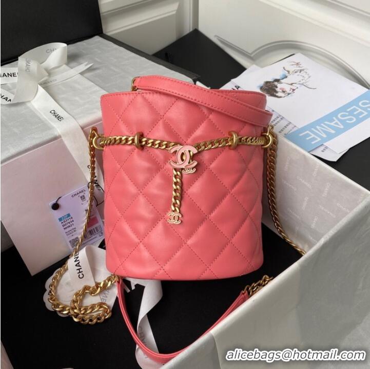 Market Sells Chanel Drawstring Bag & Gold Metal AS3116 pink