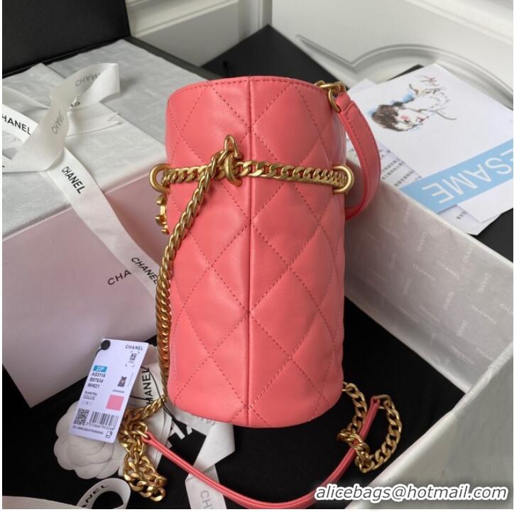 Market Sells Chanel Drawstring Bag & Gold Metal AS3116 pink