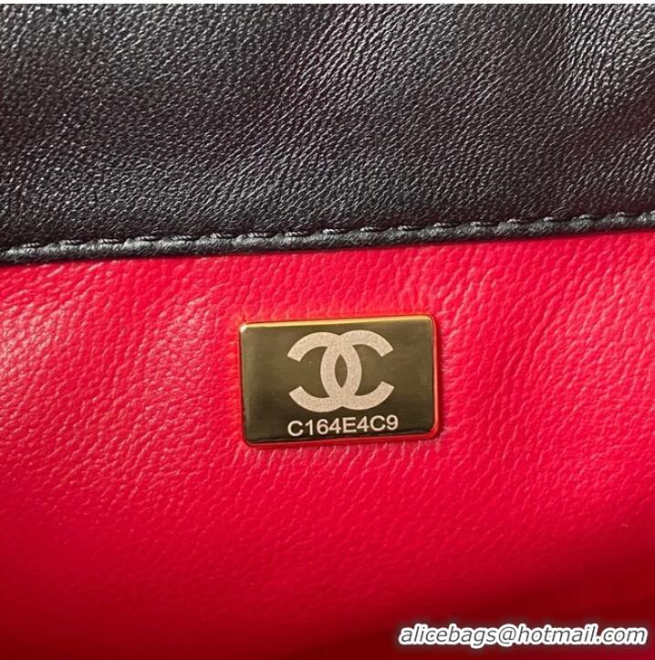 Luxury Discount Chanel Drawstring Bag & Gold Metal AS3116 black