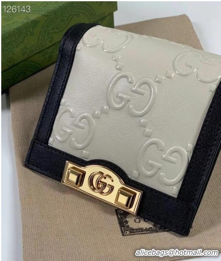 Luxury Discount Gucci GG card case wallet 676150 White