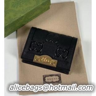 Top Quality Gucci GG card case wallet 676150 black