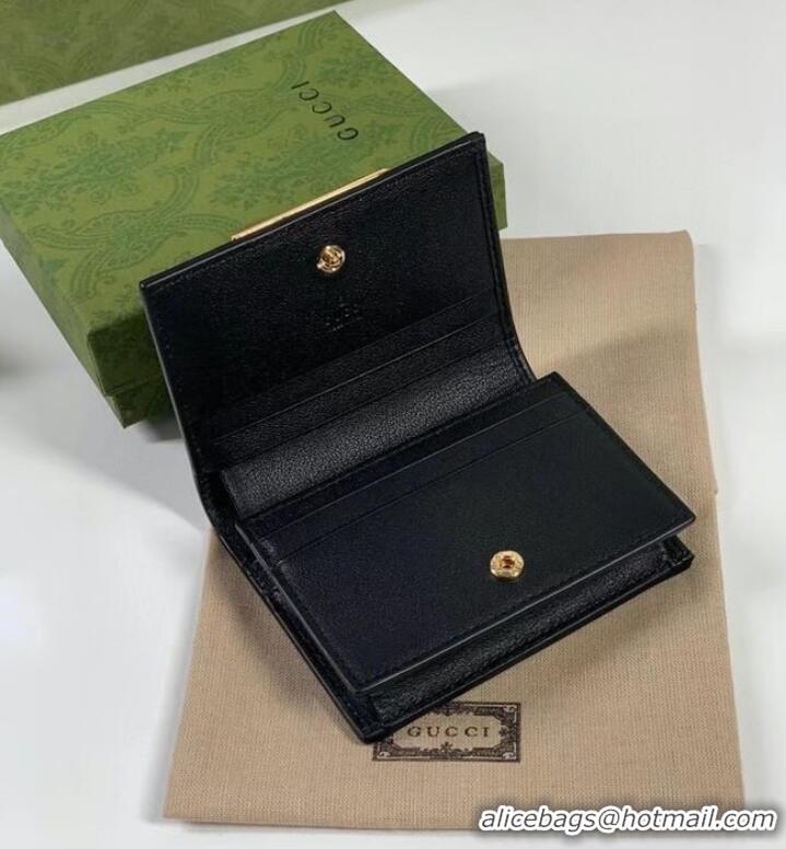 Top Quality Gucci GG card case wallet 676150 black