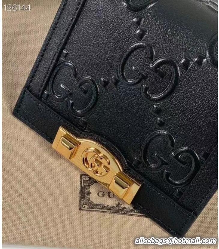 Top Quality Gucci GG card case wallet 676150 black