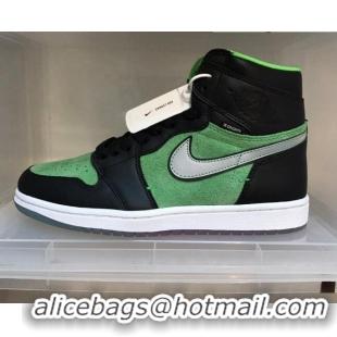 Grade Quality Nike Air Jordan AJ1 High-top Sneakers Green/Black 112385