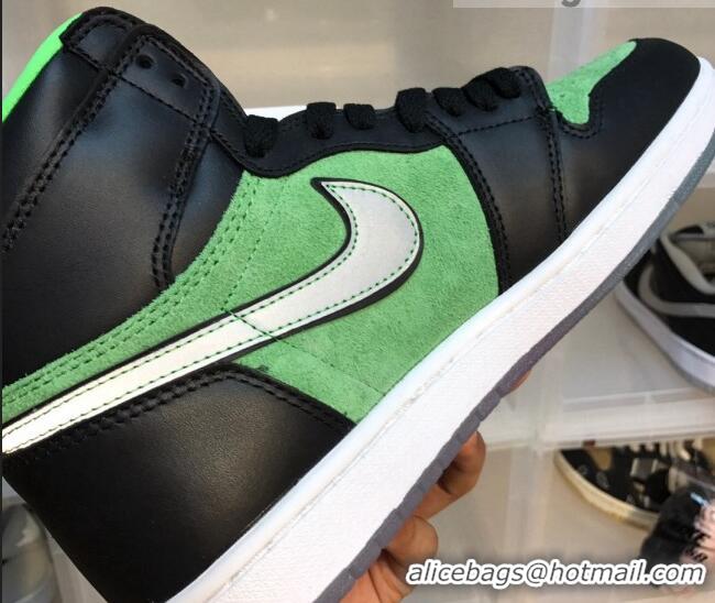 Grade Quality Nike Air Jordan AJ1 High-top Sneakers Green/Black 112385