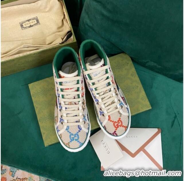 Grade Quality Gucci Tennis 1977 Multicolor GG High-top Sneakers 030571