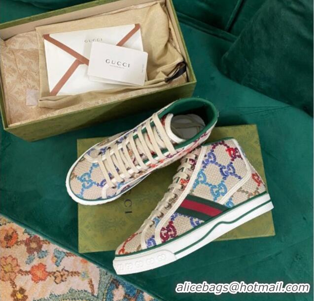 Grade Quality Gucci Tennis 1977 Multicolor GG High-top Sneakers 030571