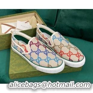 Sumptuous Gucci Men's Tennis 1977 Multicolor GG Sneakers 030572