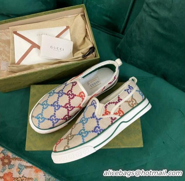 Sumptuous Gucci Men's Tennis 1977 Multicolor GG Sneakers 030572