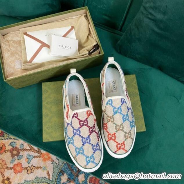 Sumptuous Gucci Men's Tennis 1977 Multicolor GG Sneakers 030572