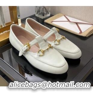 Good Quality Gucci Calfskin Loafers with Horsebit White 030579