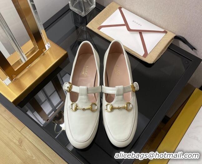 Good Quality Gucci Calfskin Loafers with Horsebit White 030579