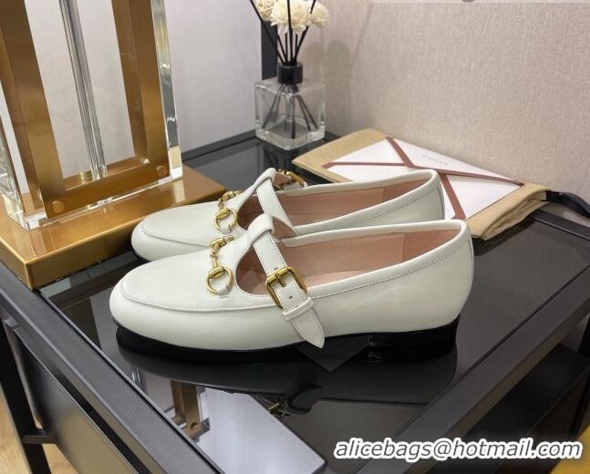 Good Quality Gucci Calfskin Loafers with Horsebit White 030579