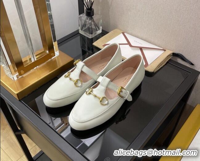 Good Quality Gucci Calfskin Loafers with Horsebit White 030579