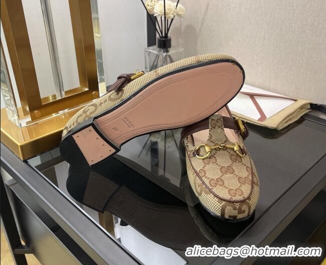 Charming Gucci GG Canvas Loafers with Horsebit Beige 030581