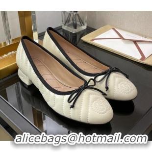 Best Grade Gucci Diagonal Lambskin Ballet with Bow 3cm 030582