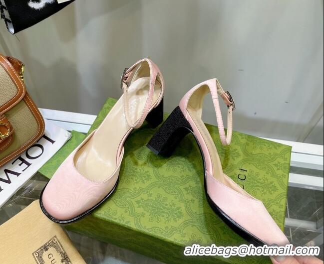 Good Taste Gucci Silk High Heel Pumps 8.5cm Pink 030702